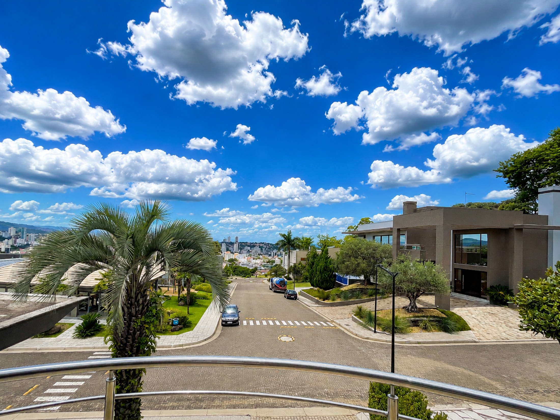 Vista da sacada para o bairro